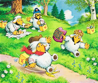 JESÚS MONTERDE BLASCO (1919 - 1995) Group of 2 illustrations for The Wombles.
